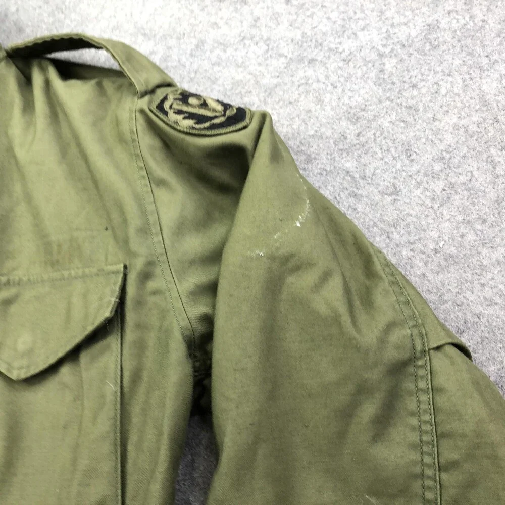 Vintage US Army Coat Mens Small Green Canvas Cold Weather Field Military OG-107